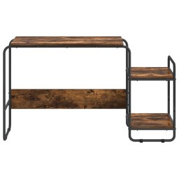 vidaXL Bureau met opbergruimte Gerookt eiken 131.5 x 50 x 75.5 cm