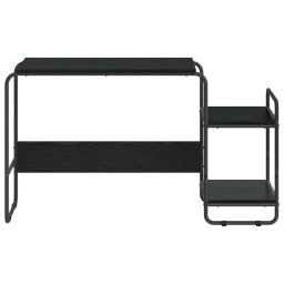 vidaXL Bureau met opbergruimte Zwart eiken 131.5 x 50 x 75.5 cm