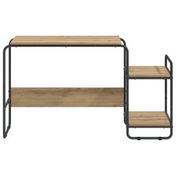 vidaXL Bureau met opbergruimte Artisanaal eiken 131.5 x 50 x 75.5 cm