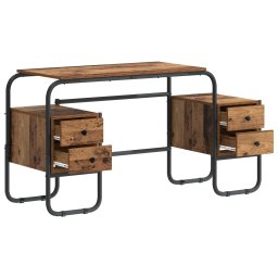 vidaXL Bureau met opbergruimte Eikenhout 145 x 50 x 75 cm