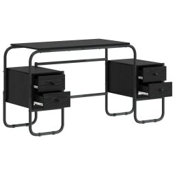 vidaXL Bureau met opbergruimte Zwart eiken 145 x 50 x 75 cm