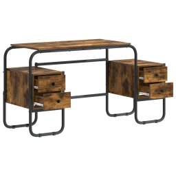 vidaXL Bureau met opbergruimte Gerookt eiken 145 x 50 x 75 cm