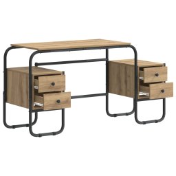 vidaXL Bureau met opbergruimte Artisanaal eiken 145 x 50 x 75 cm