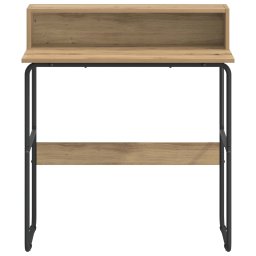 vidaXL Bureau met opbergruimte Artisanaal eiken 80 x 50 x 91 cm