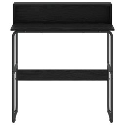 vidaXL Bureau met opbergruimte Zwart eiken 80 x 50 x 91 cm