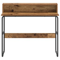 vidaXL Bureau met opbergruimte Eikenhout 100 x 50 x 91 cm