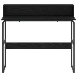 vidaXL Bureau met opbergruimte Zwart eiken 100 x 50 x 91 cm