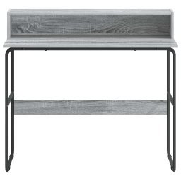 vidaXL Bureau met opbergruimte Grijs Sonoma 100 x 50 x 91 cm