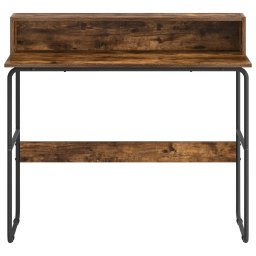 vidaXL Bureau met opbergruimte Gerookt eiken 100 x 50 x 91 cm