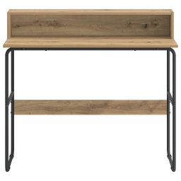 vidaXL Bureau met opbergruimte Artisanaal eiken 100 x 50 x 91 cm