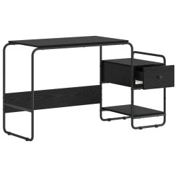 vidaXL Bureau met opbergruimte Zwart eiken 131,5 x 50 x 75,5 cm