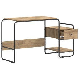 vidaXL Bureau met opbergruimte Artisanaal eiken 131,5 x 50 x 75,5 cm
