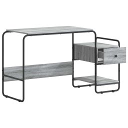 vidaXL Bureau met opbergruimte Grijs Sonoma 131,5 x 50 x 75,5 cm