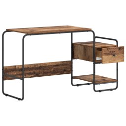 vidaXL Bureau met opbergruimte Eikenhout 131,5 x 50 x 75,5 cm