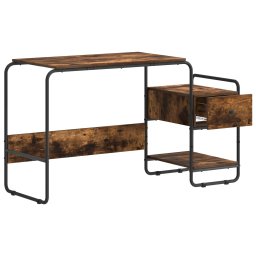 vidaXL Bureau met opbergruimte Gerookt eiken 131,5 x 50 x 75,5 cm