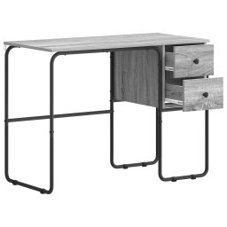 vidaXL Bureau met opbergruimte Grijs Sonoma 100 x 50 x 75 cm