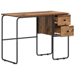 vidaXL Bureau met opbergruimte Eikenhout 100 x 50 x 75 cm