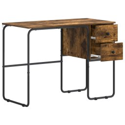vidaXL Bureau met opbergruimte Gerookt eiken 100 x 50 x 75 cm