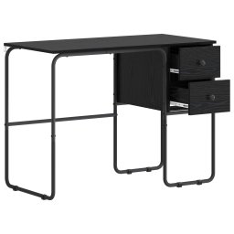 vidaXL Bureau met opbergruimte Zwart eiken 100 x 50 x 75 cm