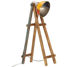 vidaXL Vloerlamp E27 massief mangohout meerkleurig
