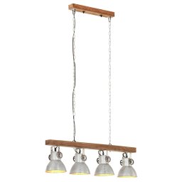 vidaXL Plafondlamp industrieel E27 mangohout zilverkleurig