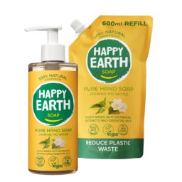 Happy Earth Jasmine Ho Wood Handzeep + Refill Combi Pack