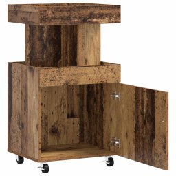 vidaXL Serveerwagen Eikenhout 50 x 41 x 89 cm Bewerkt hout