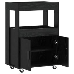 vidaXL Bar Kar Zwart eiken 60 x 39,5 x 89 cm Bewerkt hout