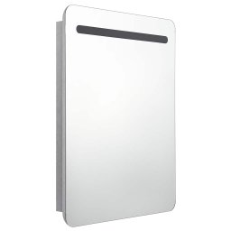 vidaXL Badkamerkast met spiegel en LED 60x11x80 cm betongrijs