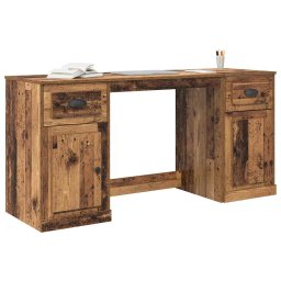 vidaXL Bureau met kast Oud Hout Bewerkt hout 154,5 x 50 x 75 cm