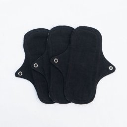 Eco Femme wasbare inlegkruisjes van biologisch katoen mét of zonder (PUL) polyester (Kleur: Zwart)