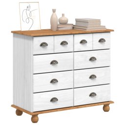vidaXL Ladekast met lade ASKIM Wit 91 x 40 x 79 cm Massief grenenhout
