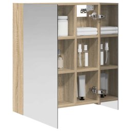 vidaXL Badkamer spiegelkast Sonoma Eiken 60 x 14,5 x 70 cm