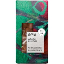 Vivani Chocoladereep Melk met Hele Hazelnoten