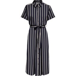 Jacqueline de Yong Maat L Jurk Jdysindet S/s Midi Shirt Dress Wvn 15272745 Sky Captain/cloud Dancer Dames