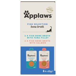 4x85g Applaws Cat Vissenbouillon Selectie Nat kattenvoer