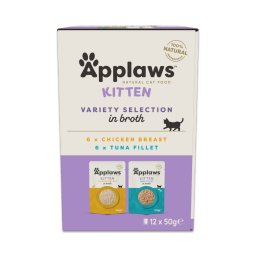12x50g Kip- en Tonijnselectie Applaws Natural Kitten in bouillon nat kattenvoer