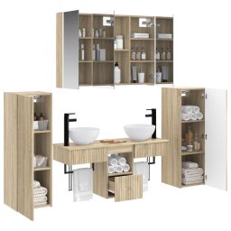 vidaXL Badkamermeubelset 6 st Sonoma Eiken Bewerkt hout en glas