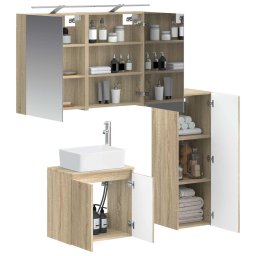 vidaXL Badkamermeubelset 4 st Sonoma Eiken Bewerkt hout en glas