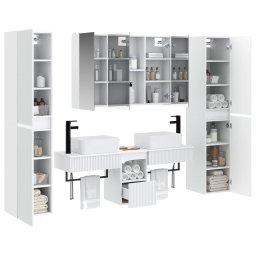 vidaXL Badkamermeubelset 6 st Wit Bewerkt hout en glas