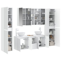 vidaXL Badkamermeubelset 6 st Wit Bewerkt hout en glas