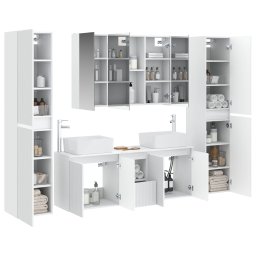 vidaXL Badkamermeubelset 6 st Wit Bewerkt hout en glas