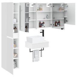 vidaXL Badkamermeubelset 5 st Wit Bewerkt hout en glas