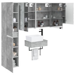 vidaXL Badkamermeubelset 5 st Betongrijs Bewerkt hout en glas