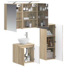 vidaXL Badkamermeubelset 4 st Sonoma Eiken Bewerkt hout en glas