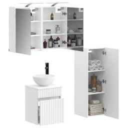 vidaXL Badkamermeubelset 4 st Wit Bewerkt hout en glas