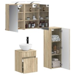 vidaXL Badkamermeubelset 4 st Sonoma Eiken Bewerkt hout en glas