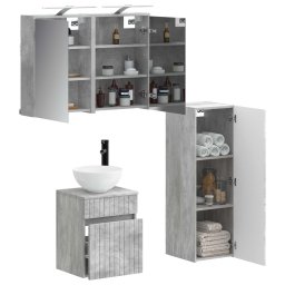 vidaXL Badkamermeubelset 4 st Betongrijs Bewerkt hout en glas