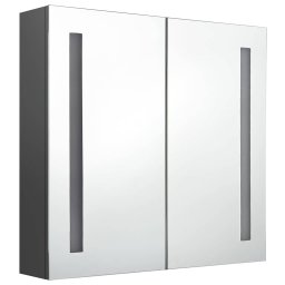 vidaXL Badkamerkast met spiegel en LED 62x14x60 cm grijs