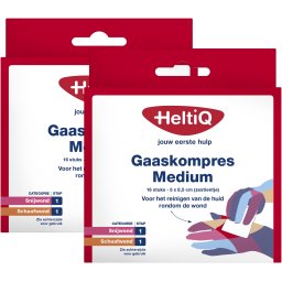 HeltiQ Gaaskompres Medium Duoverpakking